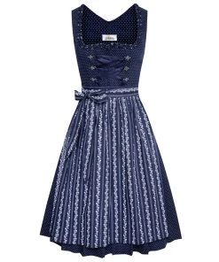 Almsach Midi Dirndl Bine In Dunkelblau