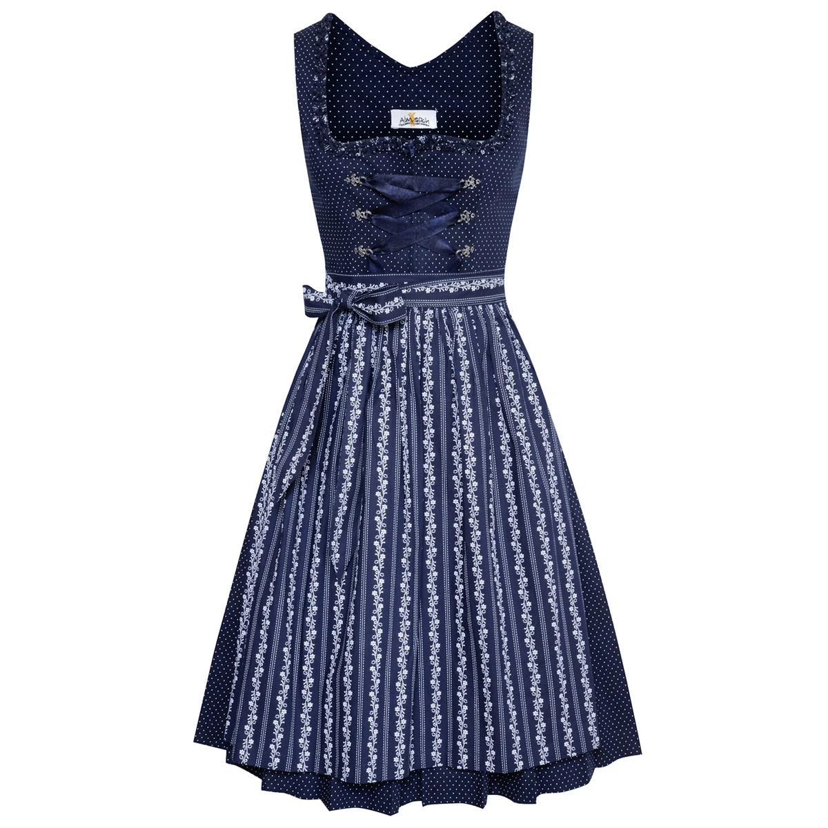 Almsach Midi Dirndl Bine In Dunkelblau 3 Almsach Midi Dirndl Bine In Dunkelblau