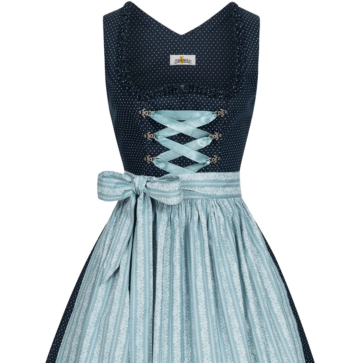 Almsach Midi Dirndl Elke In Dunkelblau 4 Almsach Midi Dirndl Elke In Dunkelblau – Bild 3