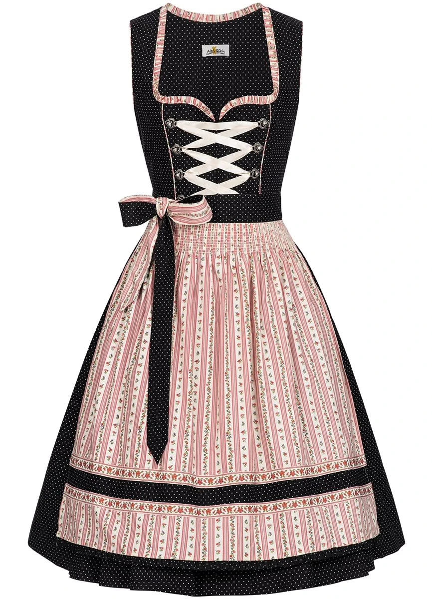 Almsach Midi Dirndl Gitti In Schwarz 4 Almsach Midi Dirndl Gitti In Schwarz – Bild 2