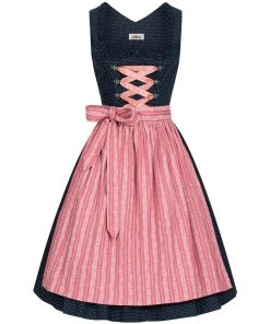 Almsach Midi Dirndl Hermine In Dunkelblau