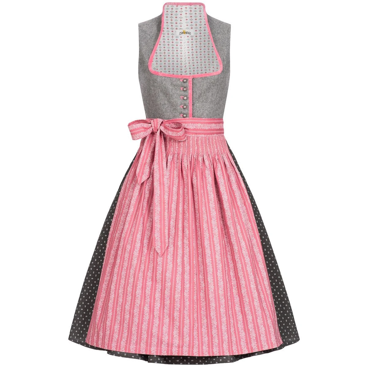 Almsach Midi Dirndl Julia In Grau 3 Almsach Midi Dirndl Julia In Grau