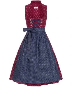 Almsach Midi Dirndl Manuela In Weinrot