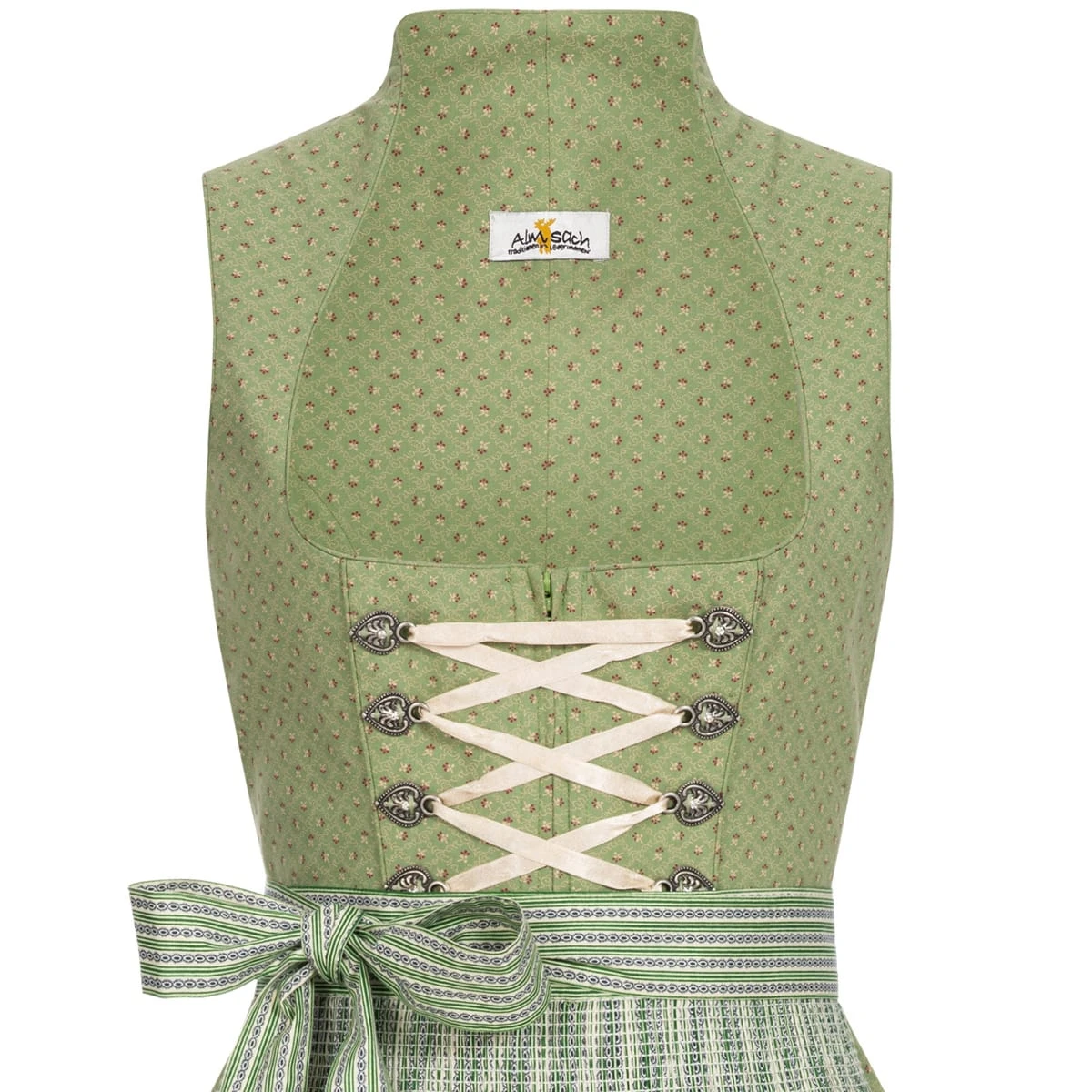 Almsach Midi Dirndl Mona In Grün / Grün / Blau 4 Almsach Midi Dirndl Mona In Grün / Grün / Blau – Bild 2