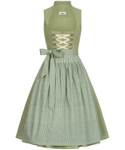 Almsach Midi Dirndl Mona In Grün / Grün / Blau