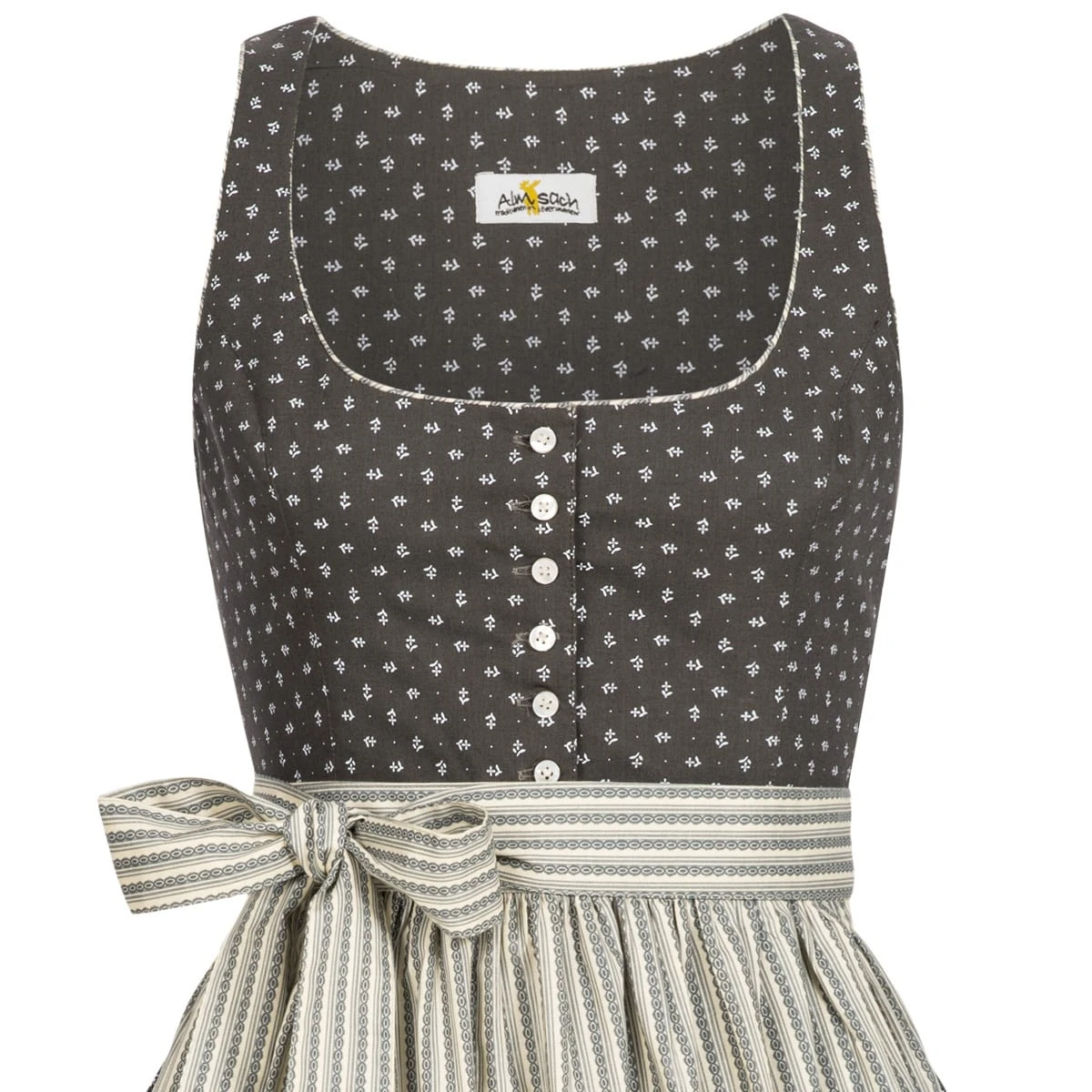 Almsach Midi Dirndl Patricia In Grau 4 Almsach Midi Dirndl Patricia In Grau – Bild 2