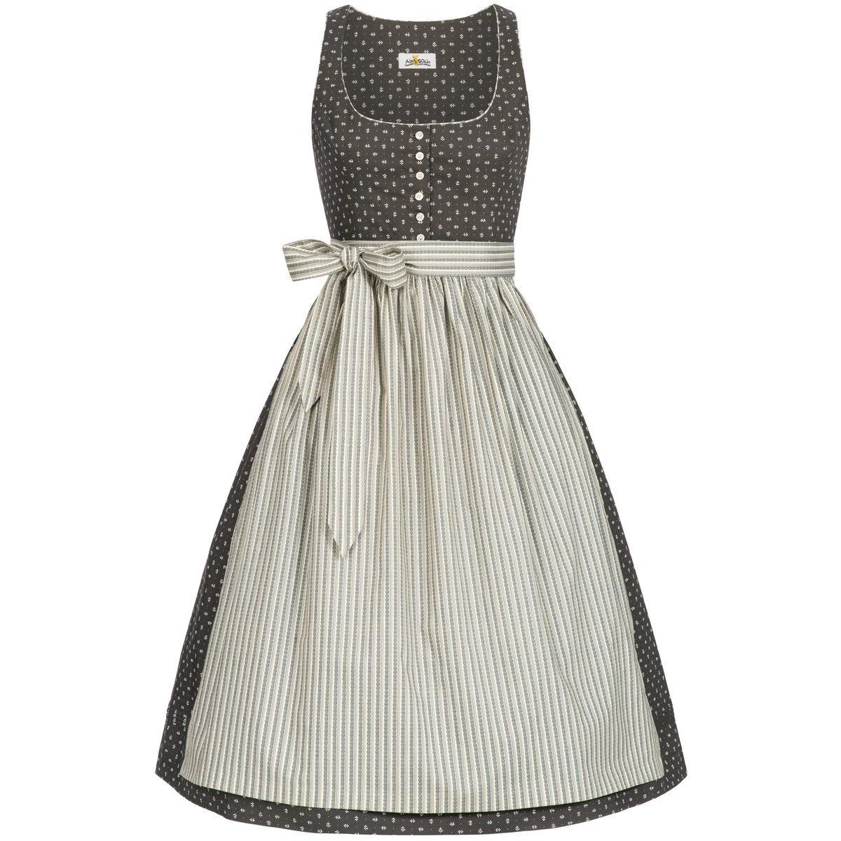 Almsach Midi Dirndl Patricia In Grau 3 Almsach Midi Dirndl Patricia In Grau
