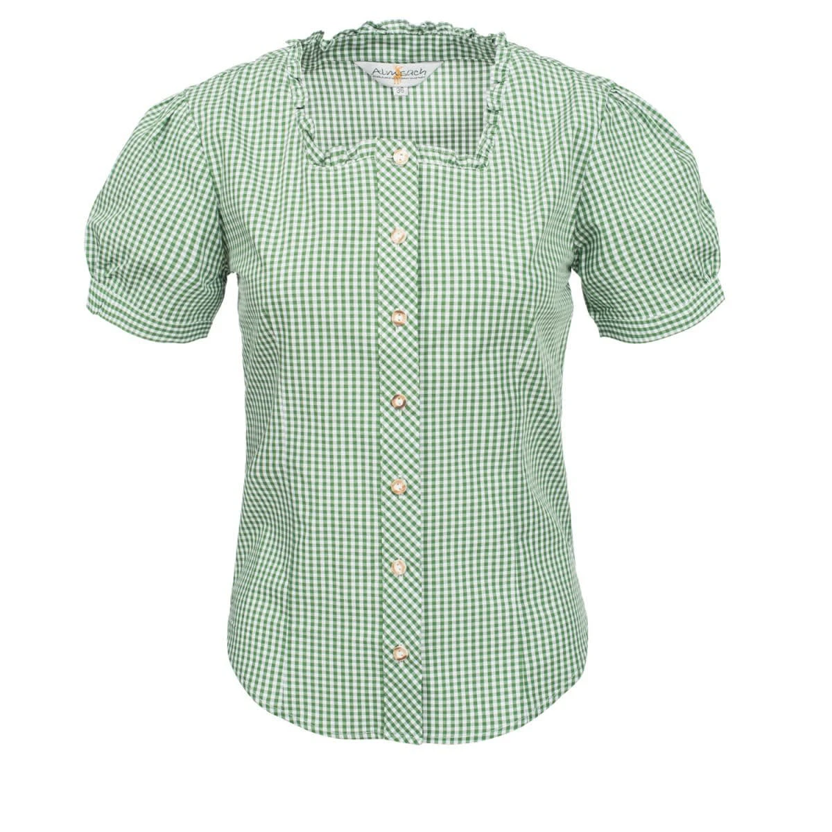 Almsach Trachtenbluse In Grün 3 Almsach Trachtenbluse In Grün