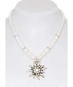 Alpenwahn Wachsperlenkette Mit Großem Edelweiß 8784