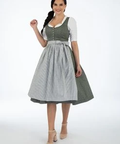 BERWIN & WOLFF Dirndl In Grau/ Grün