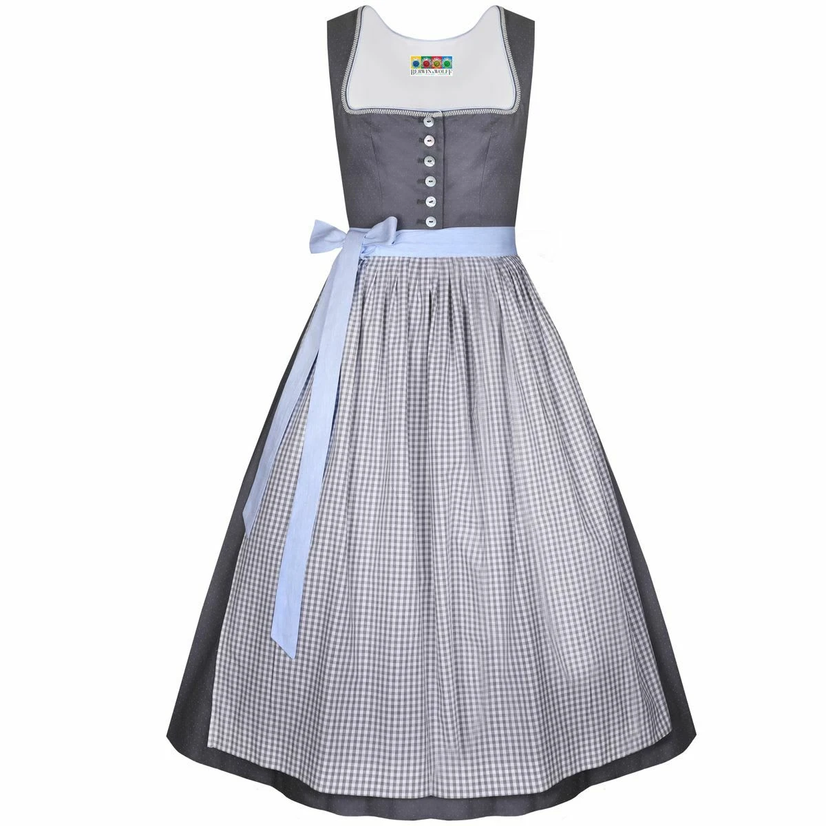 Berwin Und Wolff Midi Dirndl In Anthrazit 4 Berwin Und Wolff Midi Dirndl In Anthrazit – Bild 2