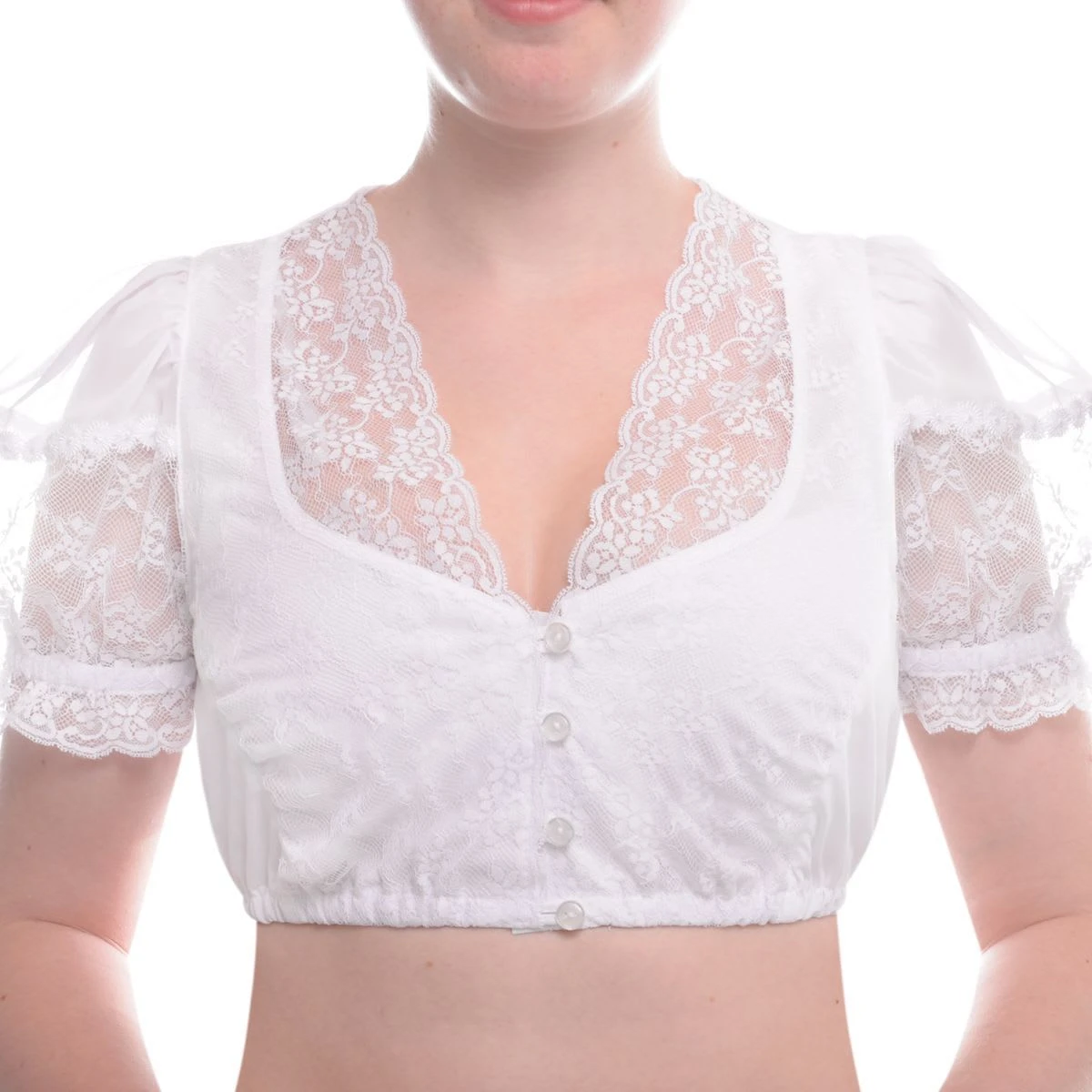 Country Line Dirndlbluse In Weiß 5 Country Line Dirndlbluse In Weiß – Bild 3