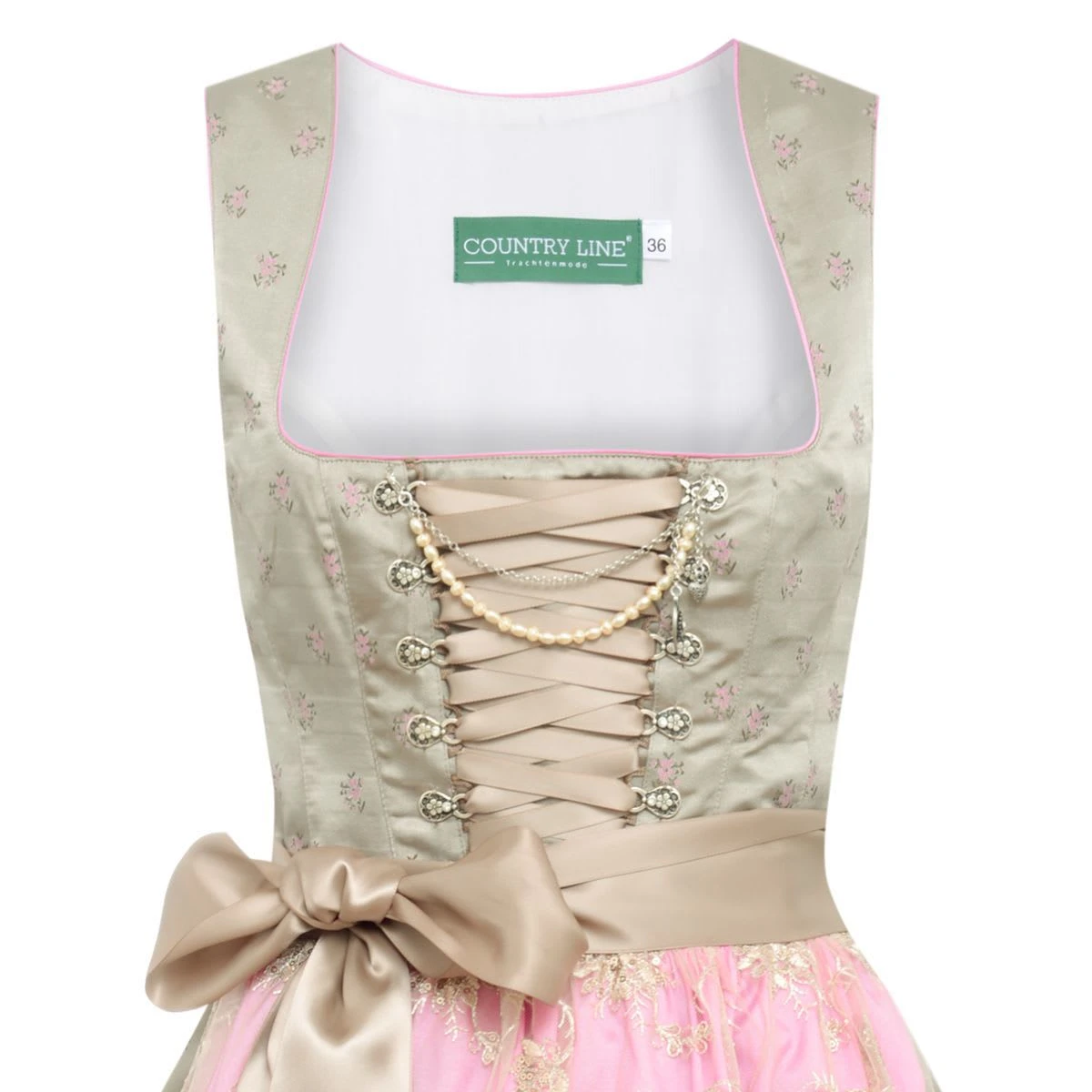 Country Line Midi Dirndl In Beige 5 Country Line Midi Dirndl In Beige – Bild 3
