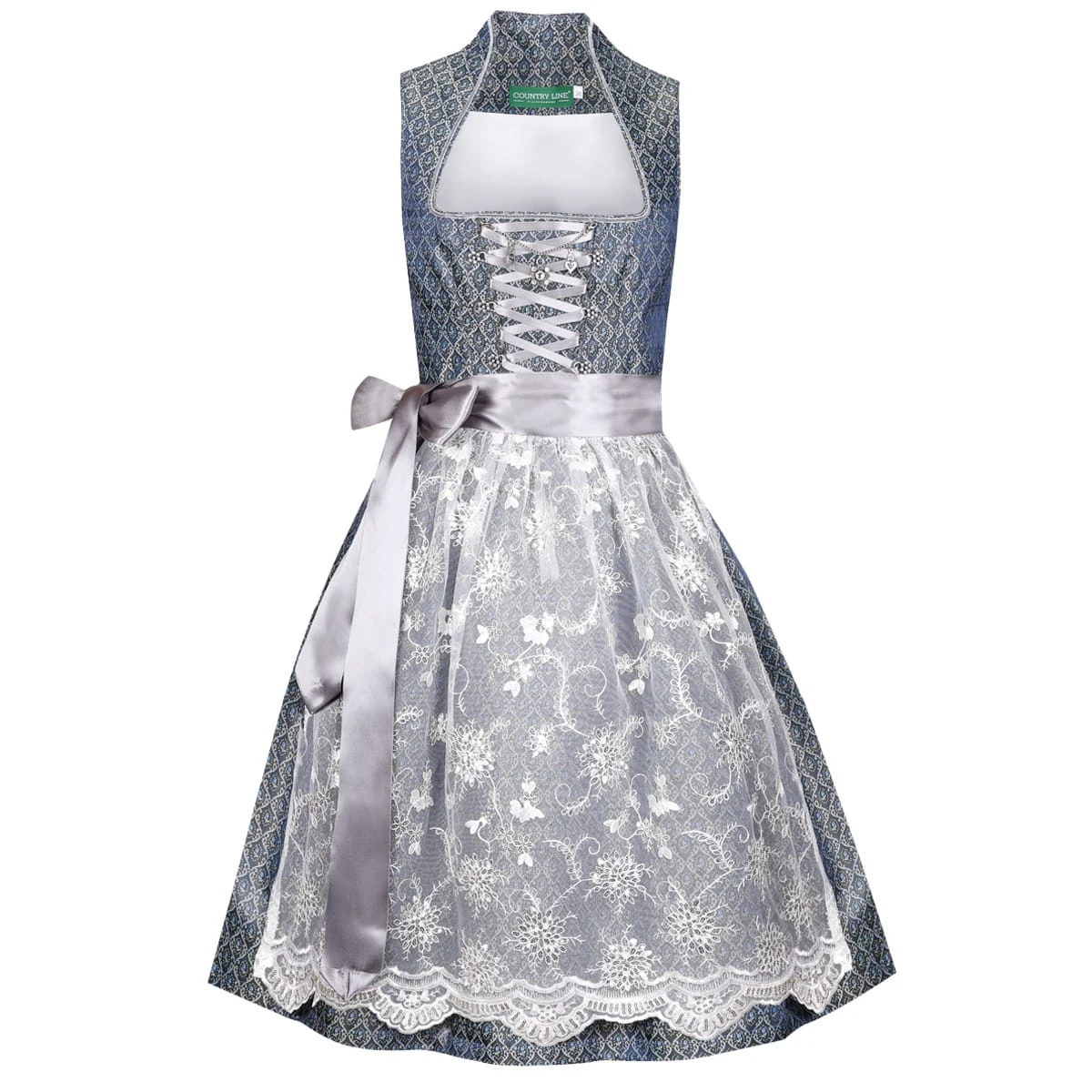 Country Line Midi Dirndl In Blau 3 Country Line Midi Dirndl In Blau