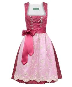 Country Line Midi Dirndl In Bordeaux