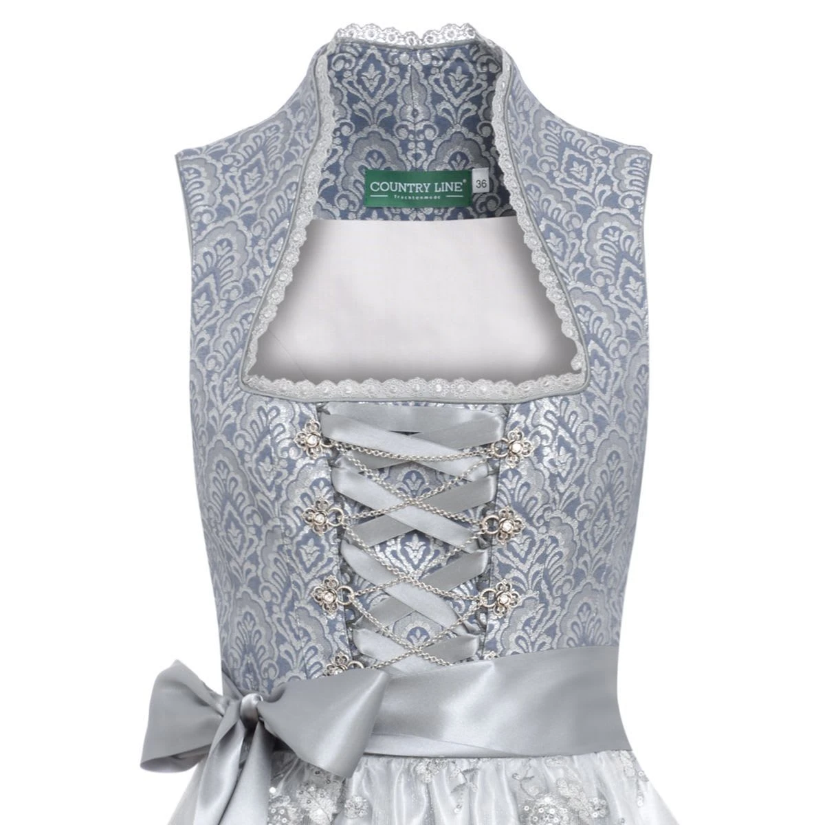 Country Line Midi Dirndl In Grau 4 Country Line Midi Dirndl In Grau – Bild 2