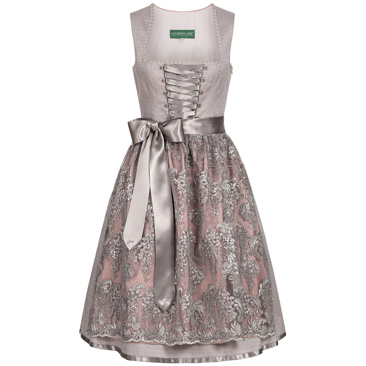 Country Line Midi Dirndl In Grau 3 Country Line Midi Dirndl In Grau