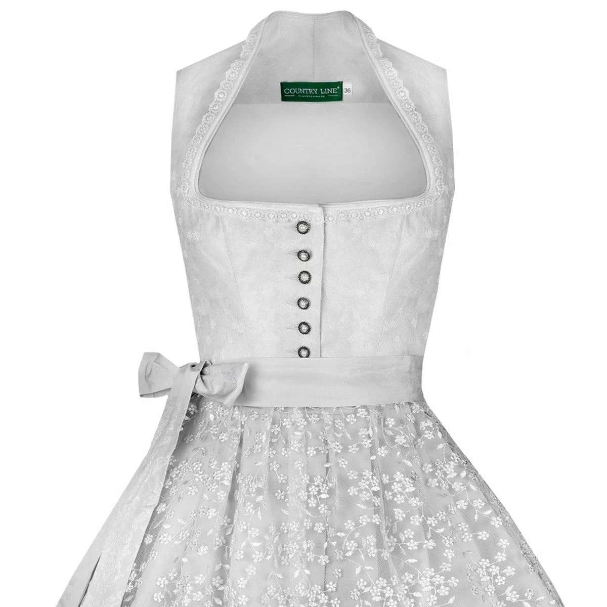 Country Line Midi Dirndl In Hellgrau 5 Country Line Midi Dirndl In Hellgrau – Bild 3