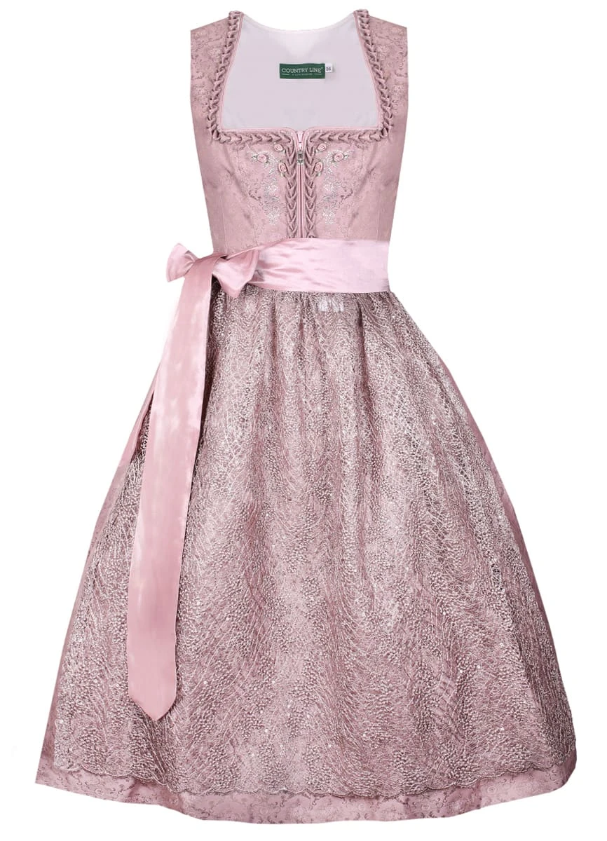 Country Line Midi Dirndl In Mauve 3 Country Line Midi Dirndl In Mauve