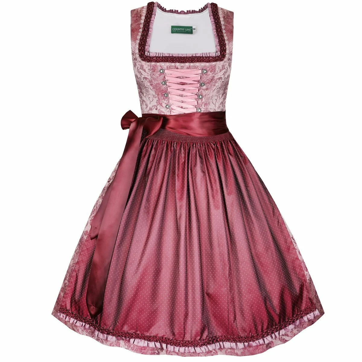Country Line Midi Dirndl In Rosa 4 Country Line Midi Dirndl In Rosa – Bild 2