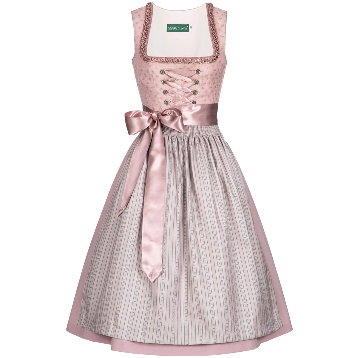 Country Line Midi Dirndl In Rosa 4 Country Line Midi Dirndl In Rosa – Bild 2