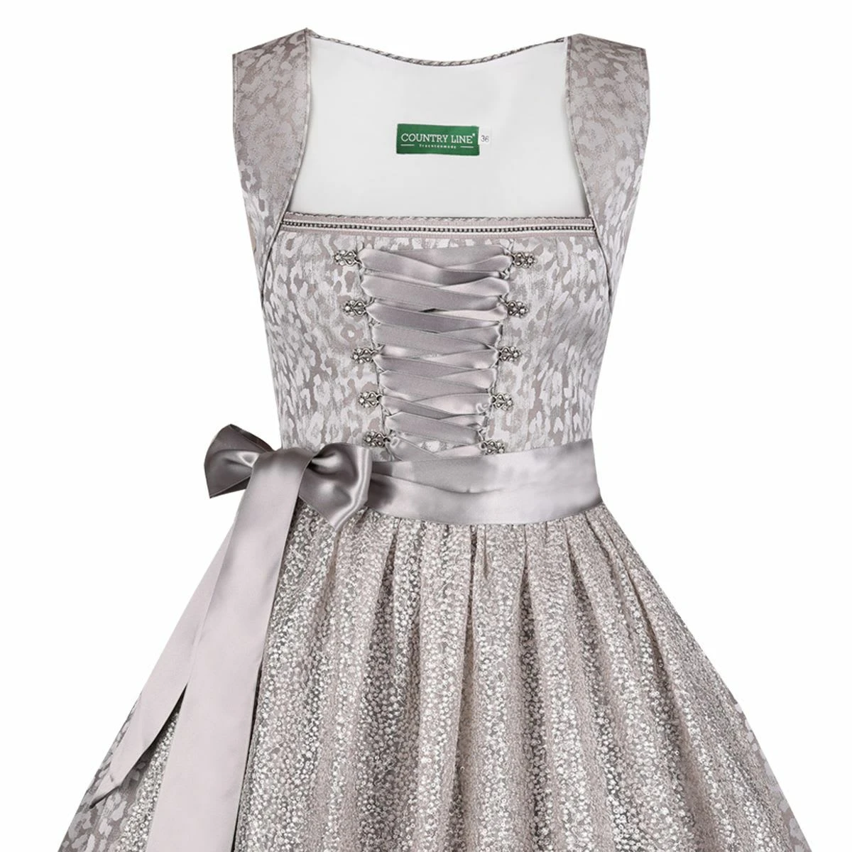 Country Line Midi Dirndl In Silber 5 Country Line Midi Dirndl In Silber – Bild 3