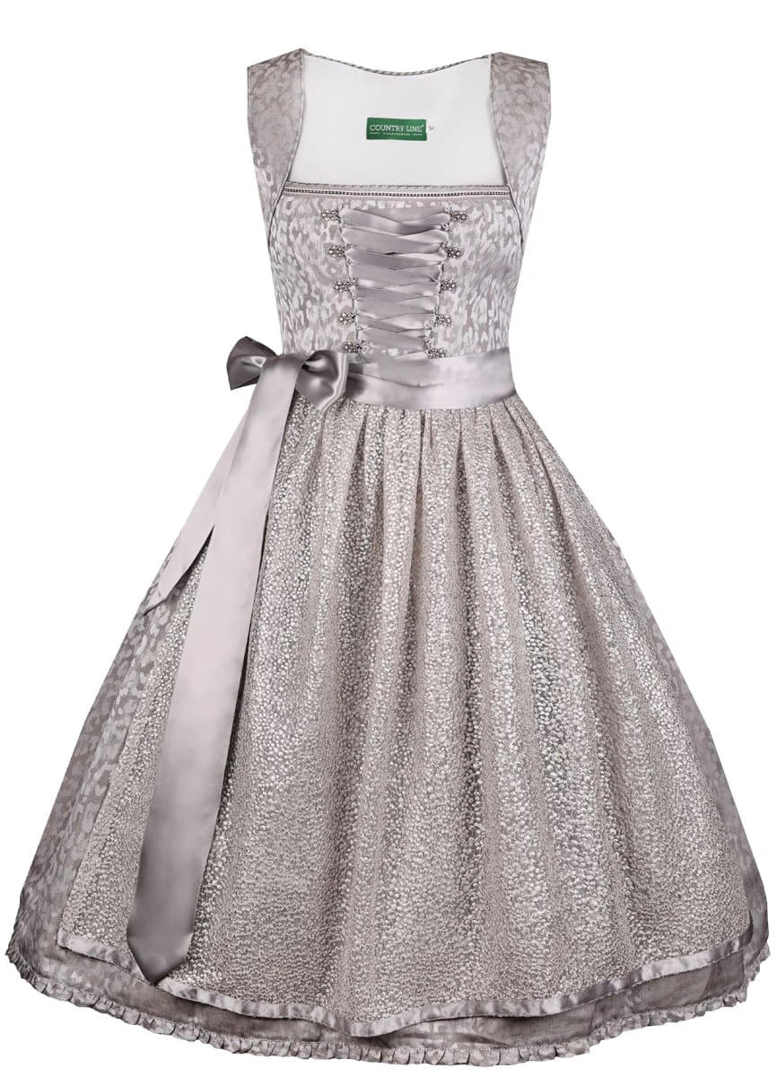 Country Line Midi Dirndl In Silber 3 Country Line Midi Dirndl In Silber