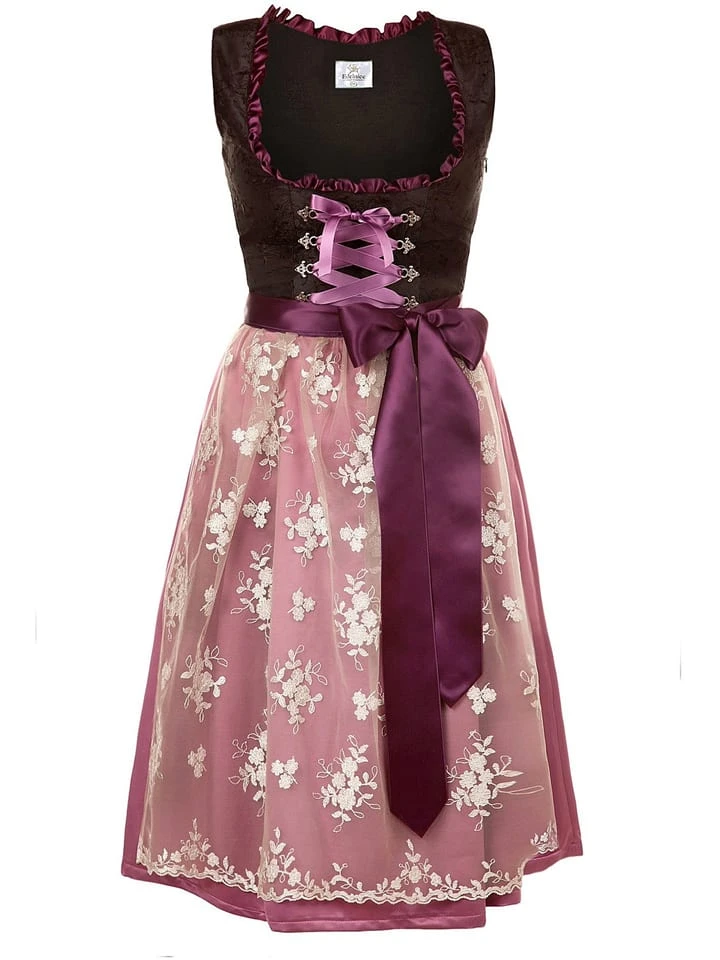 Edelnice Dirndl "Alpentraum" In Schwarz/ Beere 3 Edelnice Dirndl "Alpentraum" In Schwarz/ Beere