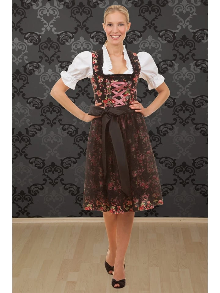 Edelnice Dirndl "Estefania" In Schwarz/ Bunt 4 Edelnice Dirndl "Estefania" In Schwarz/ Bunt – Bild 2