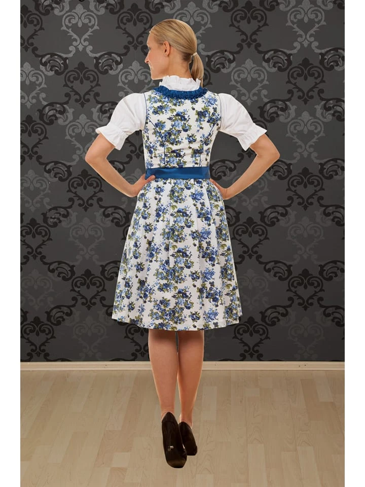 Edelnice Dirndl "Estefania" In Weiß/ Blau 5 Edelnice Dirndl "Estefania" In Weiß/ Blau – Bild 3