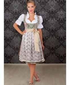 Alternative view of Edelnice Dirndl In Beige/ Hellbraun/ Weiß