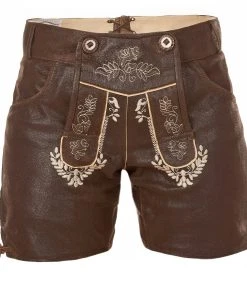 Edelnice Lederhose In Dunkelbraun