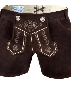 Edelnice Ledershorts In Dunkelbraun