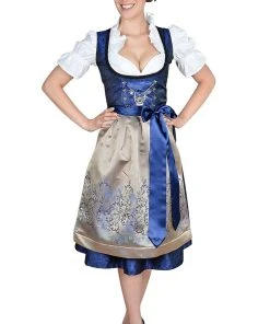Edelnice Midi Dirndl 2-teilig In Blau, Gold -Stockerpoint Verkaufsgeschäft edelnice midi dirndl 2 teilig in blau gold 4