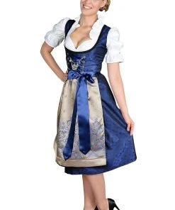 Edelnice Midi Dirndl 2-teilig In Blau, Gold -Stockerpoint Verkaufsgeschäft edelnice midi dirndl 2 teilig in blau gold 5