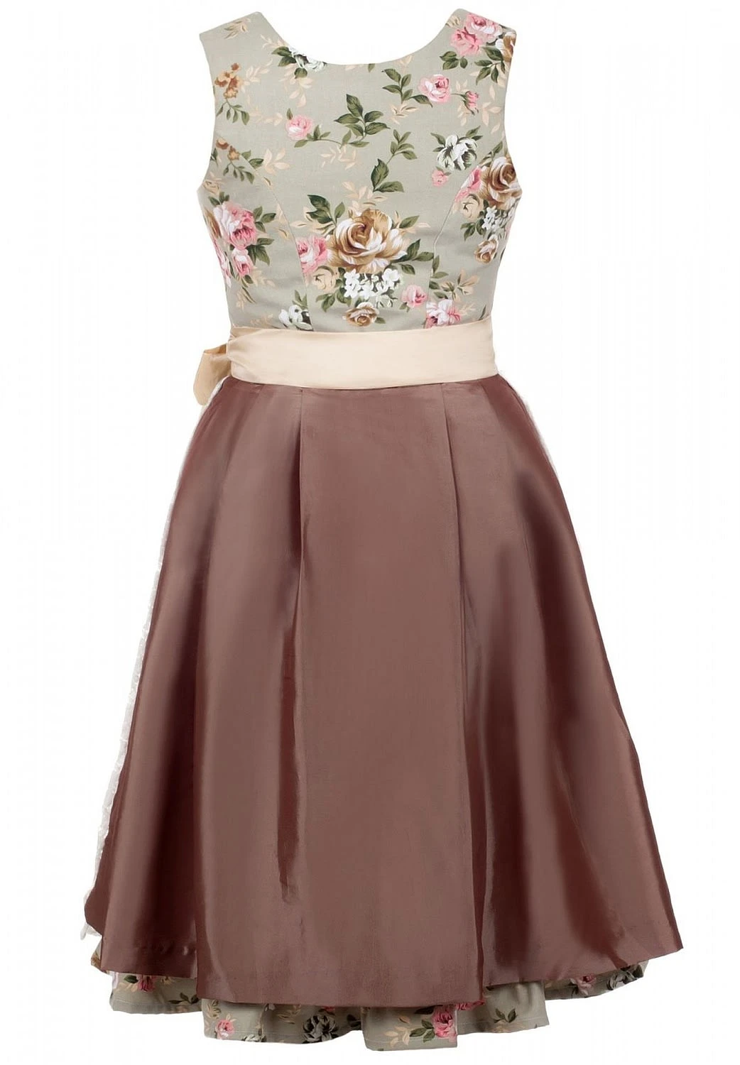 Edelnice Midi Dirndl 2-teilig In Creme, Grün 4 Edelnice Midi Dirndl 2-teilig In Creme, Grün – Bild 2