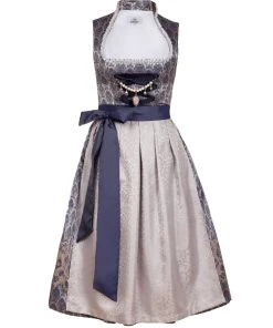 Edelnice Midi Dirndl 2-teilig Marianna In Blau, Silber