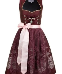 Edelnice Midi Dirndl 2-teilig Stella In Bordeaux