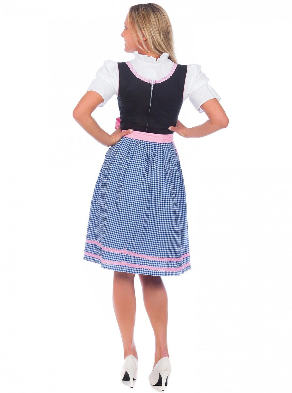 Edelnice Mini Dirndl 3-teilig In Blau, Rosa, Schwarz 4 Edelnice Mini Dirndl 3-teilig In Blau, Rosa, Schwarz – Bild 2