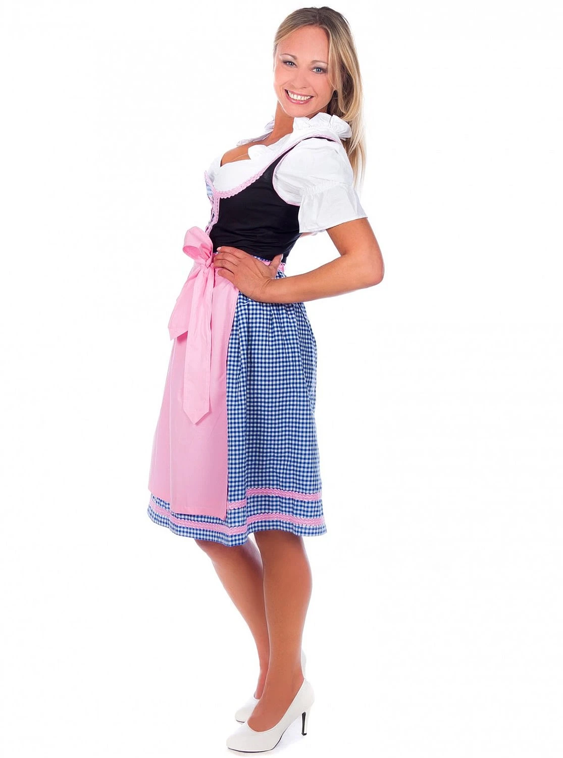 Edelnice Mini Dirndl 3-teilig In Blau, Rosa, Schwarz 8 Edelnice Mini Dirndl 3-teilig In Blau, Rosa, Schwarz – Bild 6