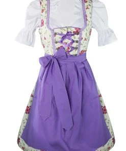 Edelnice Mini Dirndl 3-teilig In Weiß Lila