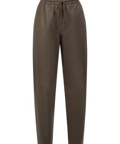 Faina Lederhose In Taupe