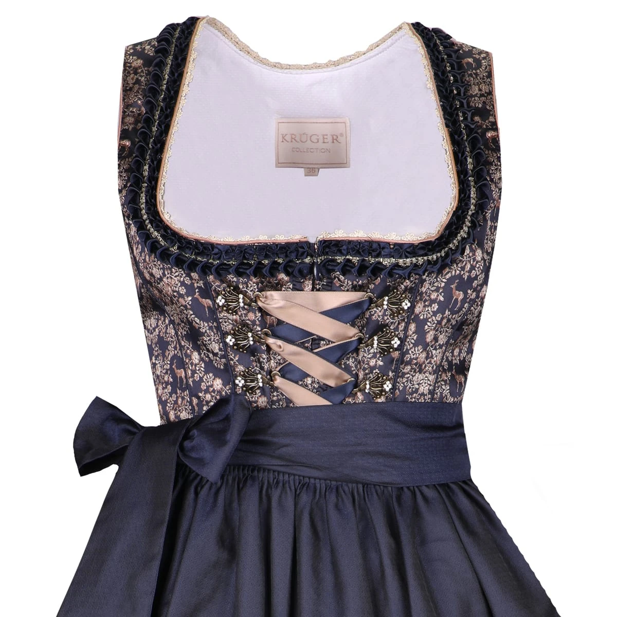 Krüger Collection Midi Dirndl In Blau 5 Krüger Collection Midi Dirndl In Blau – Bild 3