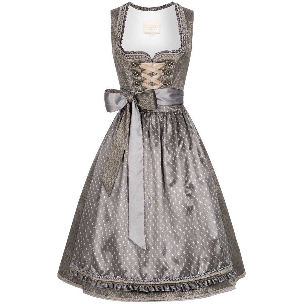 Krüger Collection Midi Dirndl In Grau 4 Krüger Collection Midi Dirndl In Grau – Bild 2