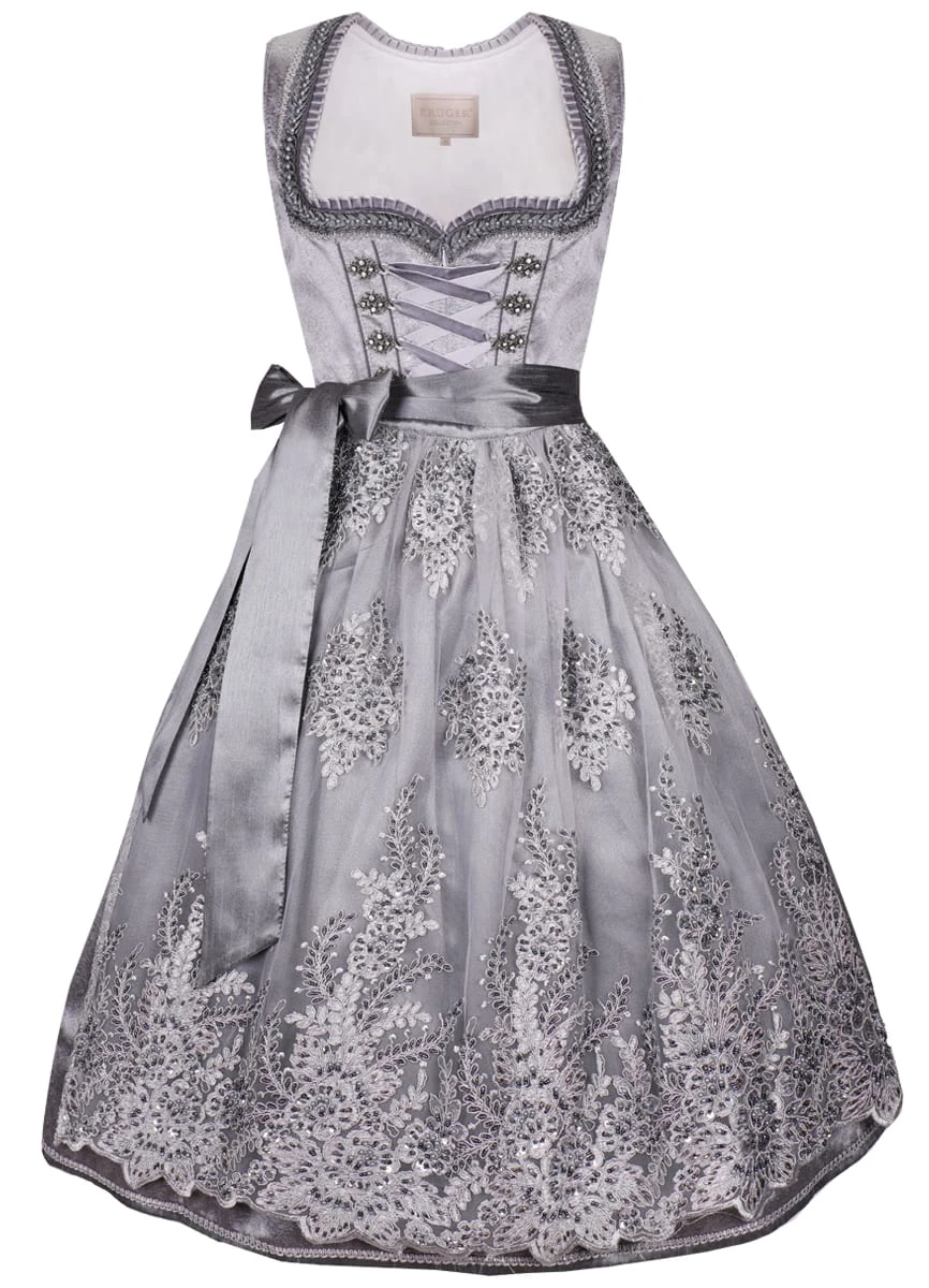 Krüger Collection Midi Dirndl In Grau 3 Krüger Collection Midi Dirndl In Grau