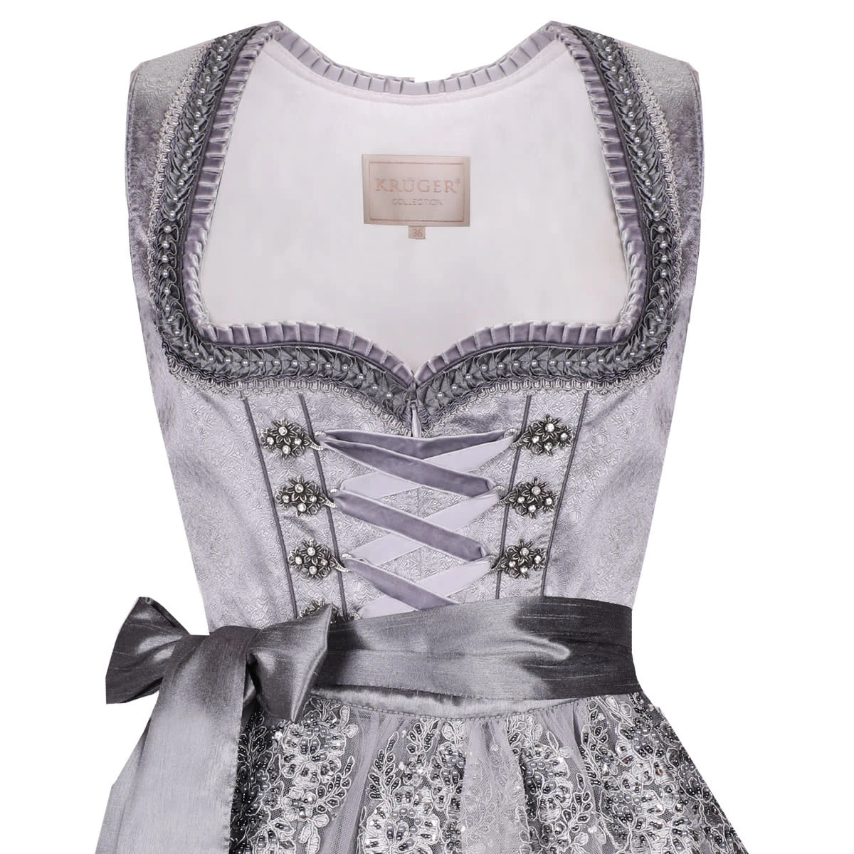 Krüger Collection Midi Dirndl In Grau 5 Krüger Collection Midi Dirndl In Grau – Bild 3