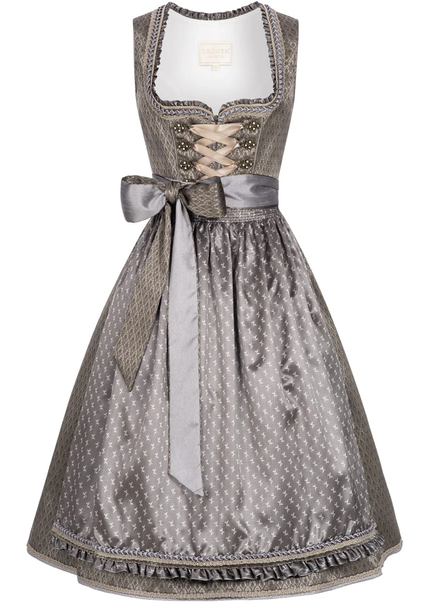 Krüger Collection Midi Dirndl In Grau 3 Krüger Collection Midi Dirndl In Grau