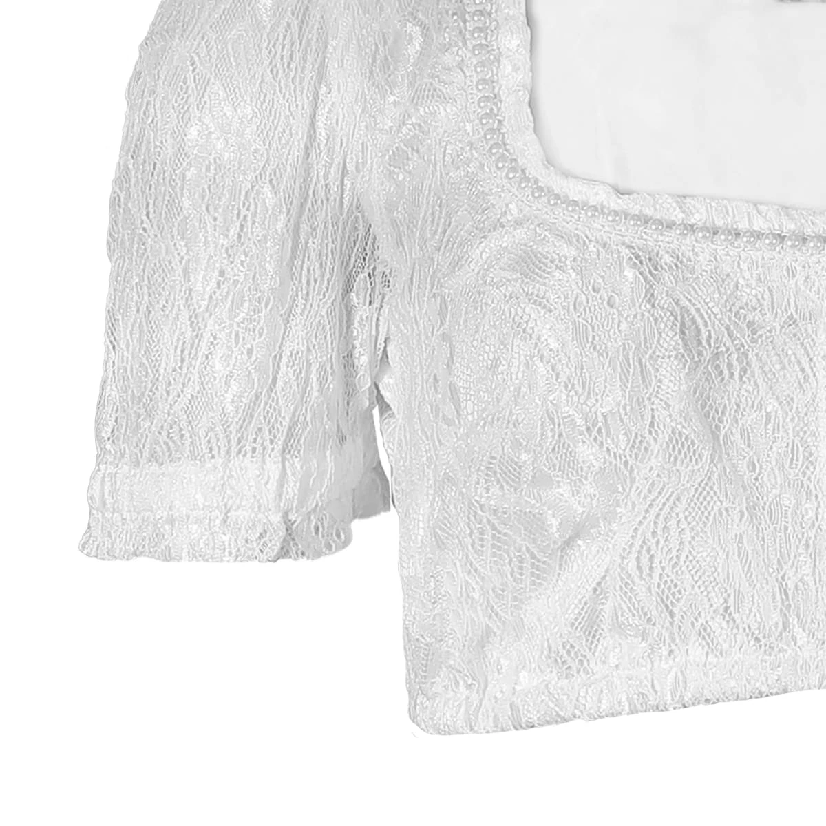 MarJo Dirndlbluse In Weiß 6 MarJo Dirndlbluse In Weiß – Bild 4