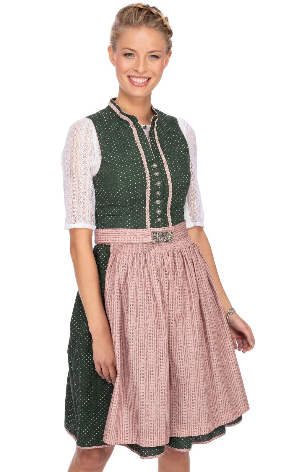 MarJo Mini Dirndl 2tlg. 58cm CORALIE Grün Creme 10 MarJo Mini Dirndl 2tlg. 58cm CORALIE Grün Creme – Bild 8