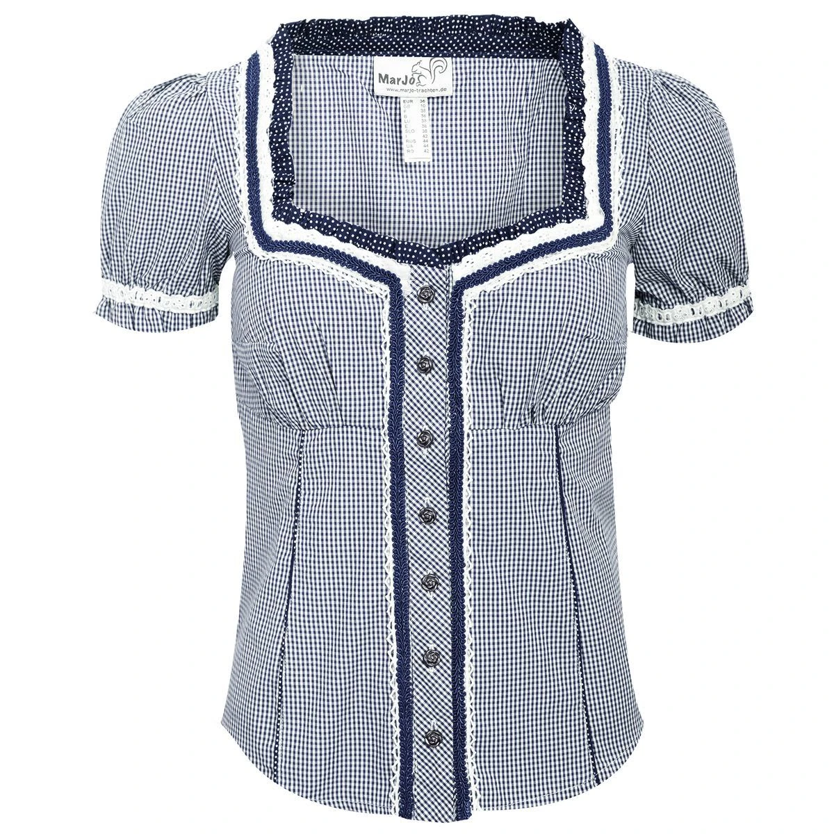 MarJo Trachtenbluse In Dunkelblau 3 MarJo Trachtenbluse In Dunkelblau